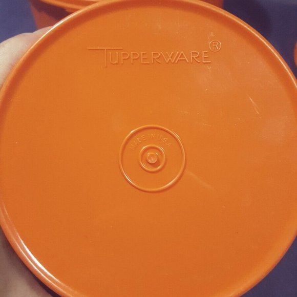 Vintage Tupperware Servalier Canister Set Of 3 w/ Lids Tangerine 1298 1222 1204 - Picture 7 of 9